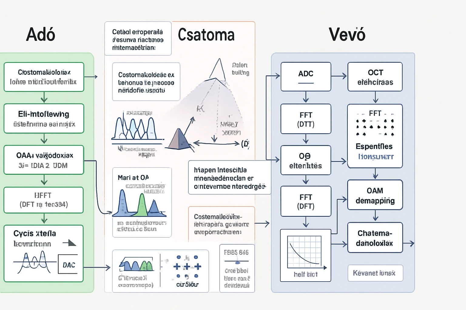 Egy diagram, amely az adatfeldolgozás lépéseit mutatja be különböző technológiák segítségével.