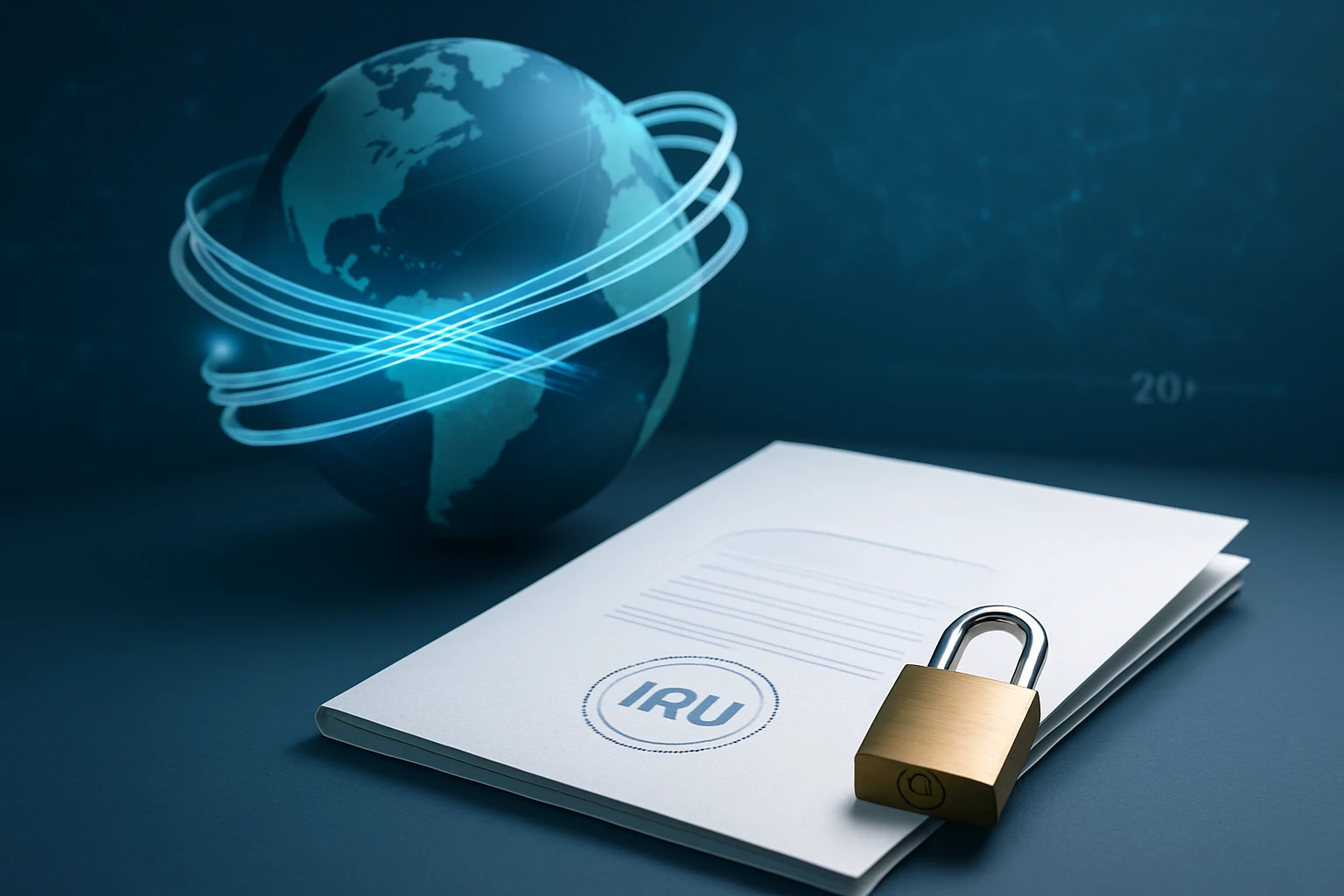 Egy zárt dokumentum és egy globus, amely a digitális biztonságot szimbolizálja.