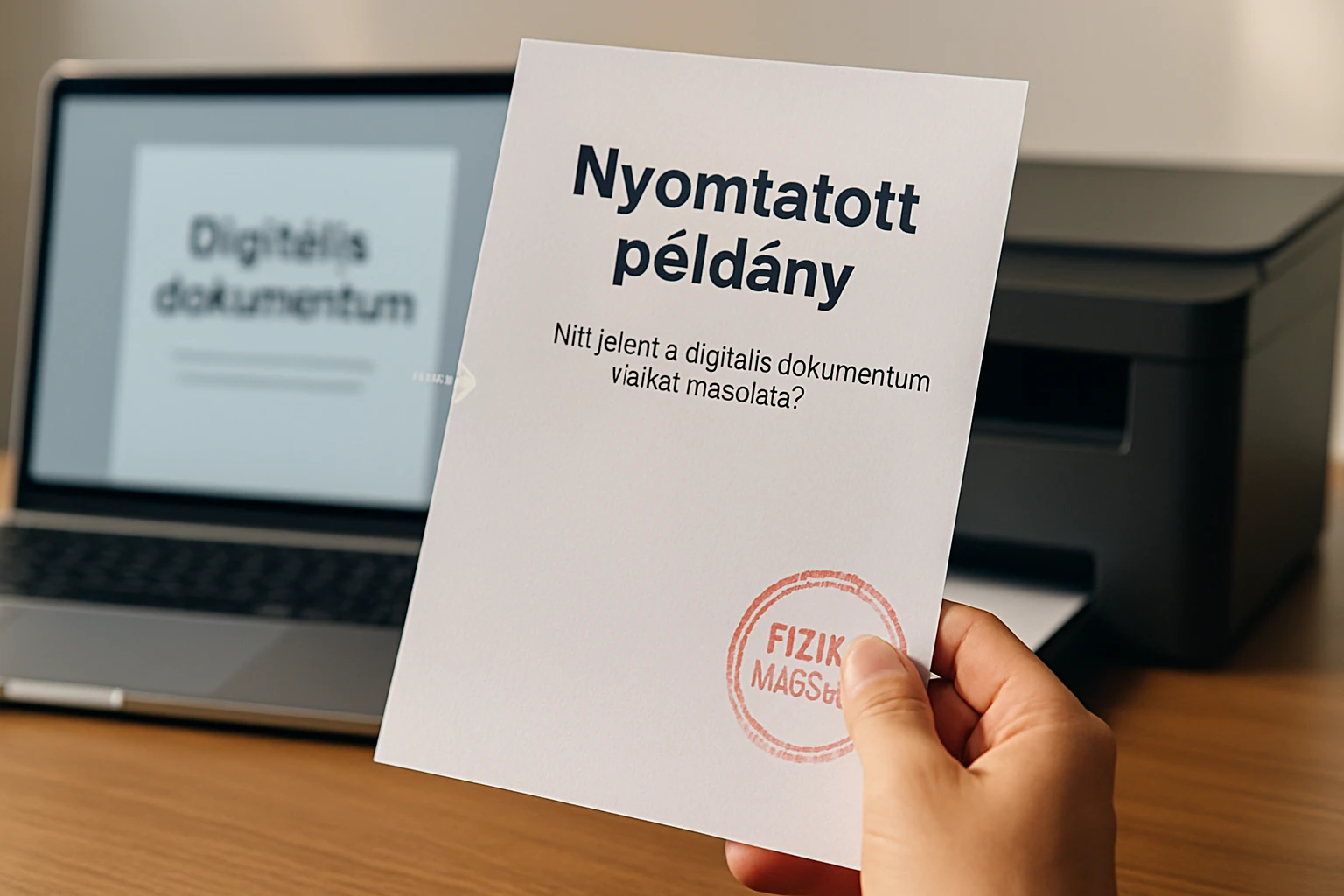 Nyomtatott dokumentum, amely a digitális másolatok jelentését taglalja.