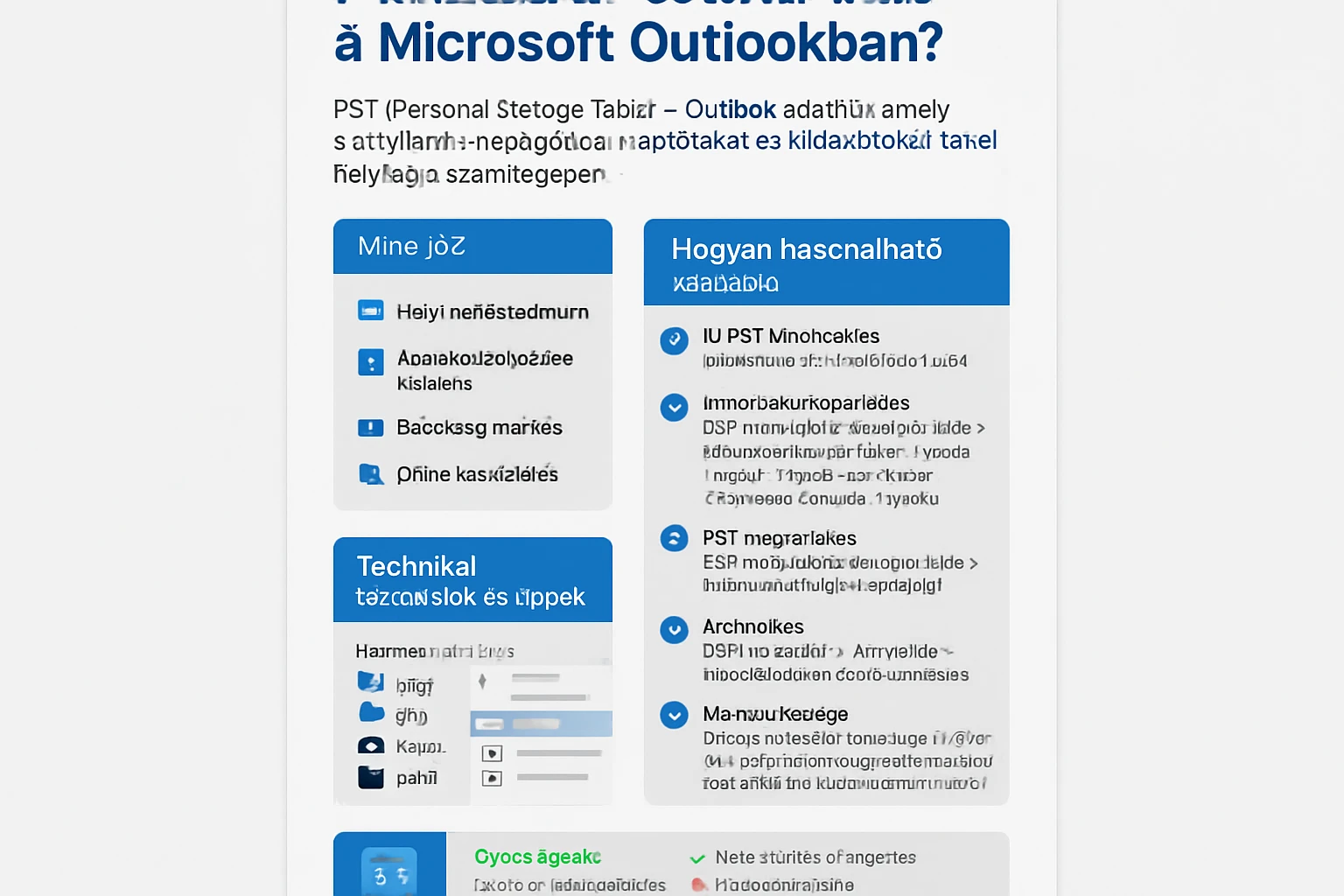 A Microsoft Outlook PST fájlokkal kapcsolatos információk és útmutatók.