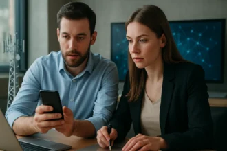 Két szakember a telekommunikációról és digitalizációról beszélget