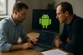 Két fejlesztő az Android Open Source Project (AOSP) kódján dolgozik.