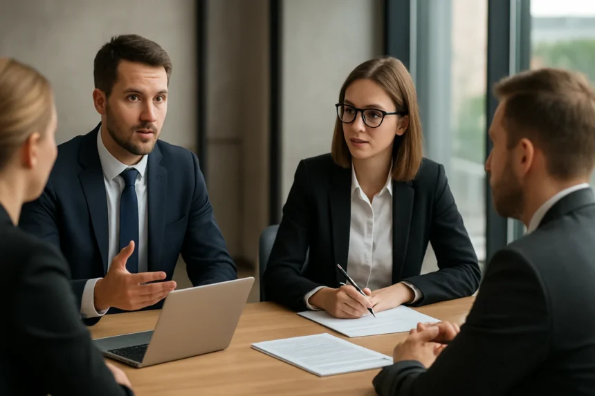 Üzleti megbeszélés professzionális szolgáltatásokban