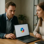 Egy férfi és egy nő, akik a Microsoft Copilot alkalmazást használják