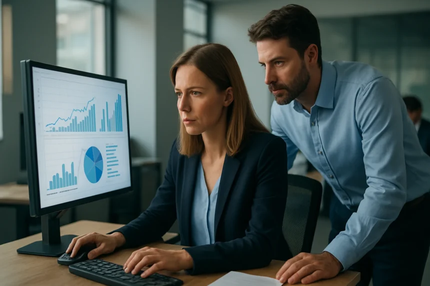 Adatelemzés és üzleti intelligencia munkahelyi környezetben.
