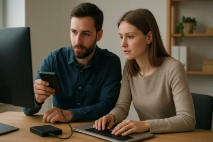 Két felhasználó a lemezkép létrehozásáról és használatáról tanul.