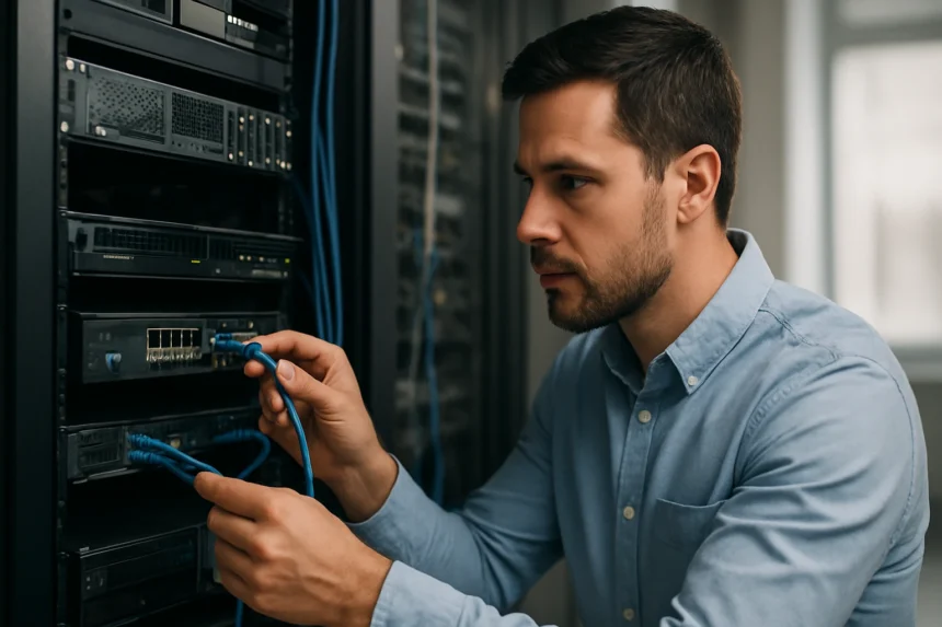 Hálózati technikus a fizikai réteg kiépítésénél az OSI modellben