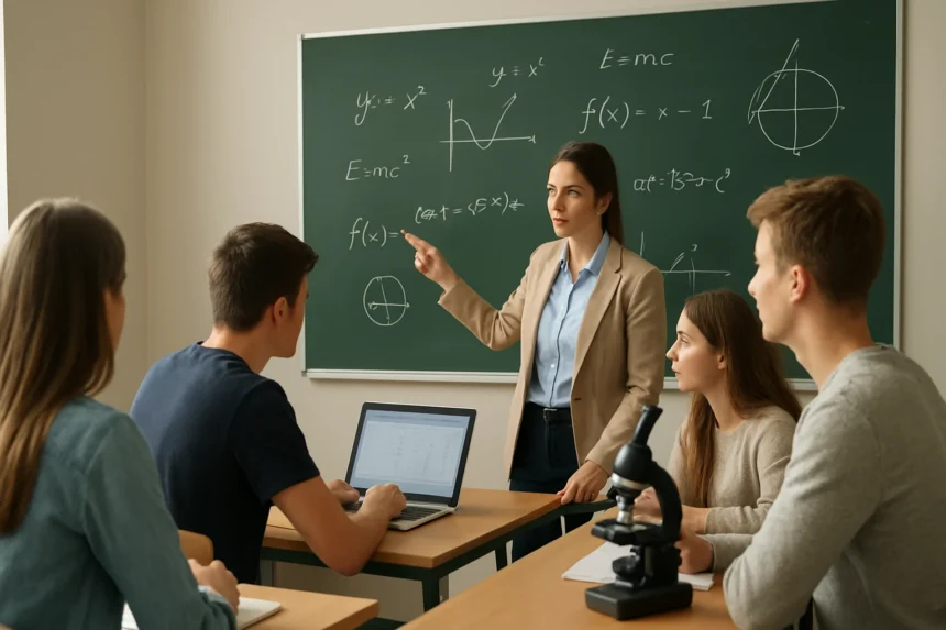 STEM oktatás a teremben, matematikai és tudományos kísérletekkel