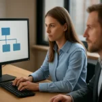 Hálózati rendszergazda dolgozik az Active Directory-val.