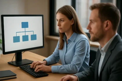 Hálózati rendszergazda dolgozik az Active Directory-val.
