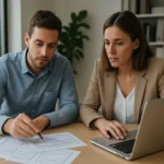 Két munkatárs közösen dolgozik prototípus modellek tervezésén.