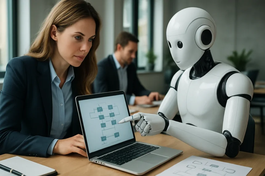 Robotos asszisztens segít az üzleti folyamatok automatizálásában.