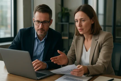 Két üzletember igény szerinti kapacitás modellről beszélget