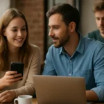 Két fiatal felnőtt kommunikál közösségi hálózaton