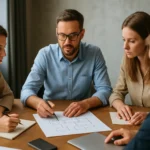 Projekttervezés folyamat 4 fős csapatban, tervezési táblázat készítése.