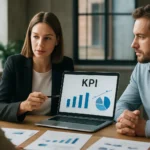 KPI elemzés üzleti találkozón két szakember között