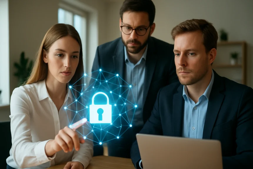 Web 3.0 pénzügyi biztonságot szimbolizáló adatvédelmi megoldás