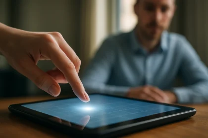 Kapacitív érintőképernyő használata, érintéssel aktiválva