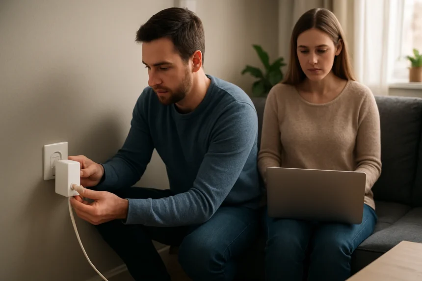 Powerline hálózati adapter telepítése otthoni környezetben