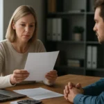 Két ember, akik adóügyi dokumentumokat tanulmányoznak.