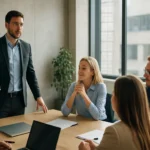 Változásmenedzsment megbeszélés a munkahelyen