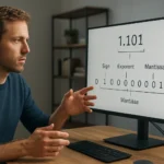 Lebegőpontos számábrázolás magyarázata egy férfi által bemutatva