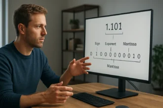 Lebegőpontos számábrázolás magyarázata egy férfi által bemutatva