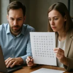 Két szakember hibaellenőrzést végez a számítástechnikában