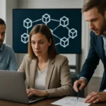 Több szakember együtt dolgozik blokklánc projekten