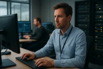 IT üzemeltetési szakemberek dolgoznak informatikai rendszerek monitorozásán