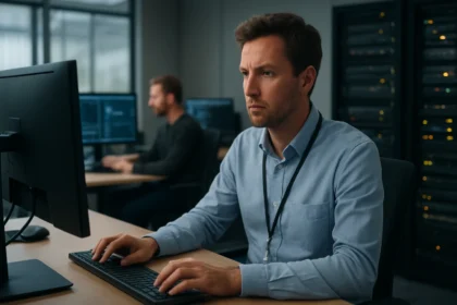 IT üzemeltetési szakemberek dolgoznak informatikai rendszerek monitorozásán