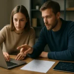 Fiatalok hipermédia tartalomstruktúrával foglalkoznak laptopon.