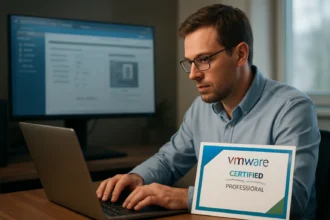 VMware minősítéssel rendelkező szakember dolgozik.