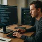 Programozó dolgozik a Snort behatolásérzékelő rendszeren