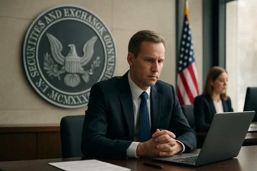 SEC ülés amerikai tőzsdefelügyelet biztonságát támogató szakértőkkel.