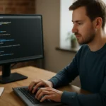 Programozó, aki kódot ír a Pascal elnevezési konvenció alapján