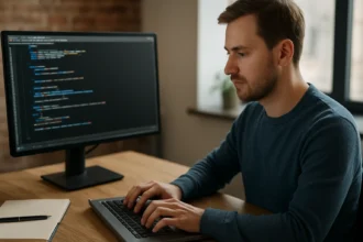 Programozó, aki kódot ír a Pascal elnevezési konvenció alapján