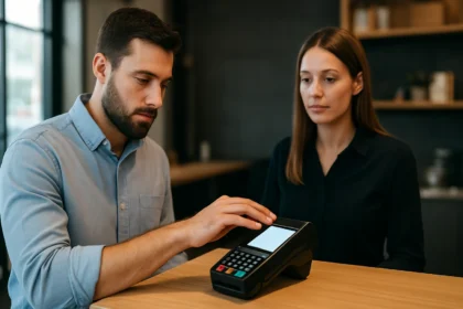 Biometrikus fizetés technológia bemutatása ujjlenyomatos azonosítással.