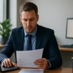 Férfi IT szakember tanúsítvány visszavonási listát ellenőriz