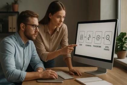 Adatelőfeldolgozás folyamatának bemutatása számítógépen.