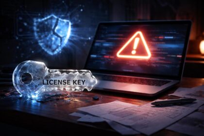 - Gépen látható figyelmeztetés a jogosulatlan Windows aktiválás kockázatairól és következményeiről