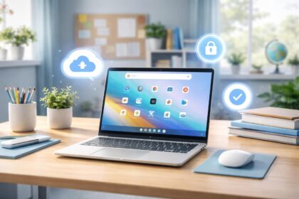 - Chrome OS-ú laptop oktatásban és home office-ban használatban bemutatva, az egyszerűség és gyorsaság.