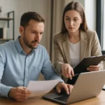 Két szakember előfizetés-kezelési folyamatot áttekintve.