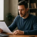 Férfi RTF dokumentumot olvas a számítógépnél