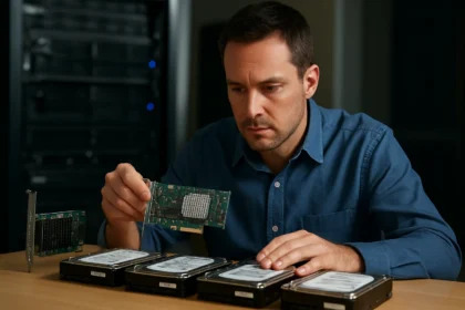 RAID vezérlő és lemeztömbök vizsgálata szakember által.