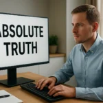 Férfi az informatikában az 'absolute truth' kifejezéssel foglalkozik.