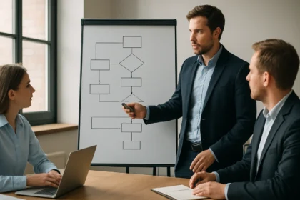 Folyamatmenedzsment megbeszélés üzleti környezetben