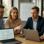 Belső megbeszélés a polyglot persistence adatbázis technológiáról.