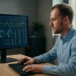 Szoftveres rendszererőforrások monitorozása számítógépen.