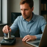 Férfi mérése tömeg mérlegen, informatika és fizika összefüggésében